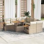 Set sofás jardín y cojines 9 pzas ratán sintético acacia beige en Conjuntos de jardín | Comprar online en Foru.es
