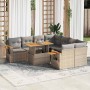 Set sofás jardín y cojines 9 pzas ratán sintético acacia beige en Conjuntos de jardín | Comprar online en Foru.es