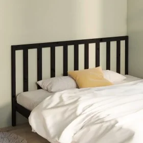 Solid black pine wood bed headboard 186x4x100 cm by vidaXL, Headboards and footboards - Ref: Foro24-817709, Price: 50,48 €, D...