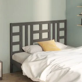 Solid gray pine wood bed headboard 126x4x100 cm by vidaXL, Headboards and footboards - Ref: Foro24-817832, Price: 41,55 €, Di...