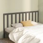Cabecero de cama madera maciza de pino gris 186x4x100 cm de vidaXL, Cabeceros y pies de cama - Ref: Foro24-817757, Precio: 48...