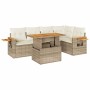 Set sofás jardín y cojines 6 pzas ratán sintético acacia beige en Conjuntos de jardín | Comprar online en Foru.es