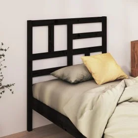 Solid black pine wood bed headboard 81x4x104 cm by vidaXL, Headboards and footboards - Ref: Foro24-818169, Price: 38,79 €, Di...