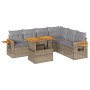 Set sofás jardín y cojines 7 pzas ratán sintético acacia beige en Conjuntos de jardín | Comprar online en Foru.es