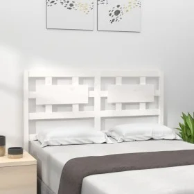 Solid white pine wood bed headboard 125.5x4x100 cm by vidaXL, Headboards and footboards - Ref: Foro24-818031, Price: 35,44 €,...