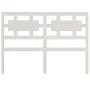 Solid white pine wood bed headboard 125.5x4x100 cm by vidaXL, Headboards and footboards - Ref: Foro24-818031, Price: 35,44 €,...
