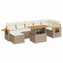 Set sofás jardín y cojines 8 pzas ratán sintético acacia beige en Conjuntos de jardín | Comprar online en Foru.es