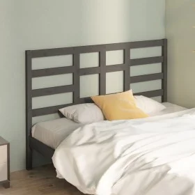 Solid gray pine wood bed headboard 126x4x104 cm by vidaXL, Headboards and footboards - Ref: Foro24-818132, Price: 42,76 €, Di...
