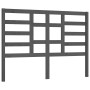 Cabecero de cama madera maciza de pino gris 166x4x104 cm de vidaXL, Cabeceros y pies de cama - Ref: Foro24-818152, Precio: 40...