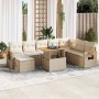 Set sofás jardín y cojines 9 pzas ratán sintético acacia beige en Conjuntos de jardín | Comprar online en Foru.es