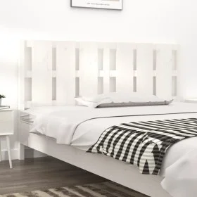 Cabecero de cama madera maciza de pino blanco 165,5x4x100 cm de vidaXL, Cabeceros y pies de cama - Ref: Foro24-818001, Precio...