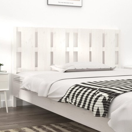 Cabecero de cama madera maciza de pino blanco 165,5x4x100 cm de vidaXL, Cabeceros y pies de cama - Ref: Foro24-818001, Precio...