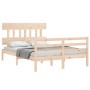 Estructura de cama con cabecero madera maciza 120x200 cm de vidaXL, Camas y somieres - Ref: Foro24-3195151, Precio: 111,48 €,...