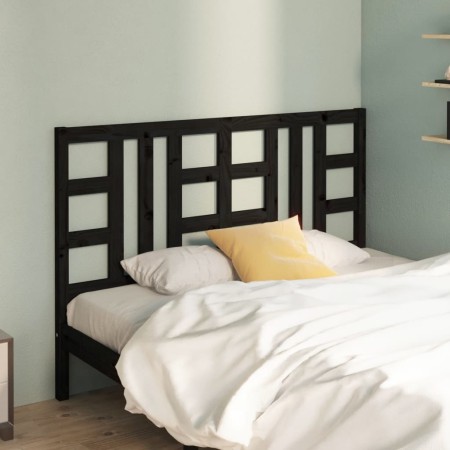 Cabecero de cama madera maciza de pino negro 146x4x100 cm de vidaXL, Cabeceros y pies de cama - Ref: Foro24-817844, Precio: 3...