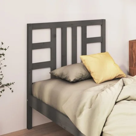 Bettkopfteil aus massivem grauem Kiefernholz, 106 x 4 x 100 cm von vidaXL, Kopf- und Fußteile - Ref: Foro24-817827, Preis: 34...