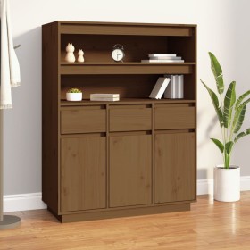 Aparador alto madera maciza de pino marrón miel 89x40x116,5 cm de vidaXL, Aparadores - Ref: Foro24-818218, Precio: 187,25 €, ...