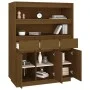 Aparador alto madera maciza de pino marrón miel 89x40x116,5 cm de vidaXL, Aparadores - Ref: Foro24-818218, Precio: 185,25 €, ...