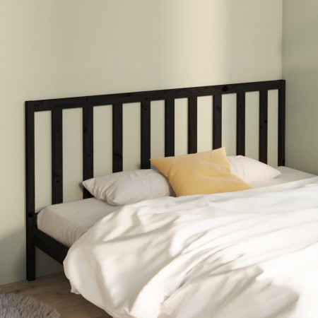 Cabecero de cama madera maciza de pino negro 186x4x100 cm de vidaXL, Cabeceros y pies de cama - Ref: Foro24-817759, Precio: 5...