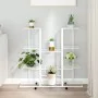 Soporte para flores con ruedas hierro blanco 94,5x24,5x91,5 cm de vidaXL, Soportes para macetas - Ref: Foro24-343122, Precio:...