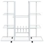 Soporte para flores con ruedas hierro blanco 94,5x24,5x91,5 cm de vidaXL, Soportes para macetas - Ref: Foro24-343122, Precio:...