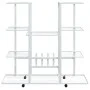 Soporte para flores con ruedas hierro blanco 94,5x24,5x91,5 cm de vidaXL, Soportes para macetas - Ref: Foro24-343122, Precio:...