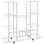 Soporte para flores con ruedas hierro blanco 94,5x24,5x91,5 cm de vidaXL, Soportes para macetas - Ref: Foro24-343122, Precio:...