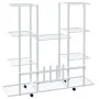 Soporte para flores con ruedas hierro blanco 94,5x24,5x91,5 cm de vidaXL, Soportes para macetas - Ref: Foro24-343122, Precio:...