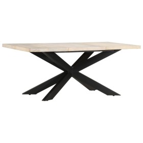 Mesa de comedor madera maciza de mango blanqueada 180x90x76 cm en Mesas de comedor | Comprar online en Foru.es