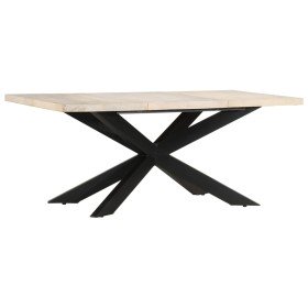 Mesa de comedor madera maciza de mango blanqueada 180x90x76 cm en Mesas de comedor | Comprar online en Foru.es