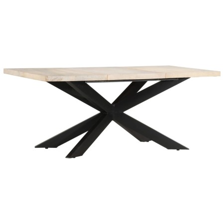 Mesa de comedor madera maciza de mango blanqueada 180x90x76 cm en Mesas de comedor | Comprar online en Foru.es