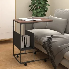 Mesa auxiliar con ruedas de contrachapado negro 55x36x63,5 cm de vidaXL, Mesas de centro - Ref: Foro24-343108, Precio: 40,58 ...