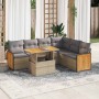 Set sofás jardín y cojines 7 pzas ratán sintético acacia beige en Conjuntos de jardín | Comprar online en Foru.es
