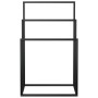 Toallero de pie de hierro negro 48x24x79 cm de vidaXL, Toalleros - Ref: Foro24-343090, Precio: 47,36 €, Descuento: %