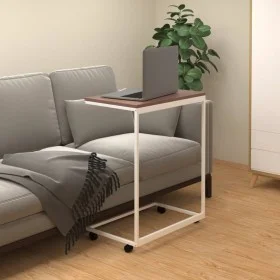 Mesa auxiliar con ruedas de contrachapado blanco 55x35x70 cm de vidaXL, Mesas de centro - Ref: Foro24-343102, Precio: 35,07 €...