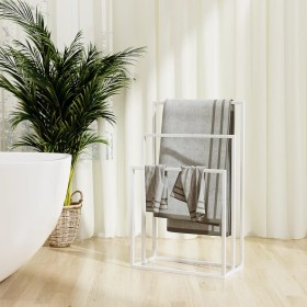 Toallero de pie de hierro blanco 48x24x79 cm de vidaXL, Toalleros - Ref: Foro24-343091, Precio: 51,85 €, Descuento: %