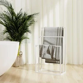Toallero de pie de hierro blanco 48x24x79 cm de vidaXL, Toalleros - Ref: Foro24-343091, Precio: 50,98 €, Descuento: %