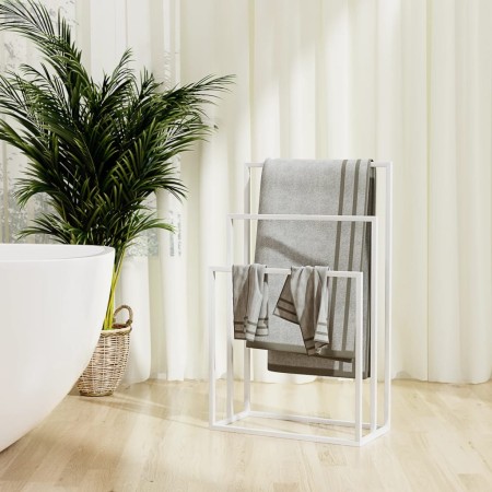 Toallero de pie de hierro blanco 48x24x79 cm de vidaXL, Toalleros - Ref: Foro24-343091, Precio: 51,85 €, Descuento: %