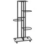 Soporte para flores 5 alturas y ruedas hierro negro 44x23x100cm de vidaXL, Soportes para macetas - Ref: Foro24-343117, Precio...