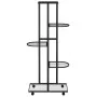 Soporte para flores 5 alturas y ruedas hierro negro 44x23x100cm de vidaXL, Soportes para macetas - Ref: Foro24-343117, Precio...