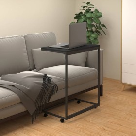 Mesa auxiliar con ruedas de contrachapado negro 55x35x70 cm de vidaXL, Mesas de centro - Ref: Foro24-343101, Precio: 40,57 €,...