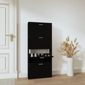 Mueble zapatero madera contrachapada negro 59x17x150 cm de vidaXL, Zapateros y organizadores de calzado - Ref: Foro24-342520,...