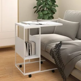 White plywood side table with wheels 55x36x63.5 cm by vidaXL, Coffee table - Ref: Foro24-343111, Price: 37,89 €, Discount: %