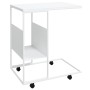 Mesa auxiliar con ruedas contrachapado blanco 55x36x63,5 cm de vidaXL, Mesas de centro - Ref: Foro24-343111, Precio: 38,53 €,...