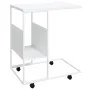 Mesa auxiliar con ruedas contrachapado blanco 55x36x63,5 cm de vidaXL, Mesas de centro - Ref: Foro24-343111, Precio: 37,89 €,...