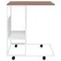 Mesa auxiliar con ruedas contrachapado blanco 55x36x63,5 cm de vidaXL, Mesas de centro - Ref: Foro24-343110, Precio: 39,95 €,...