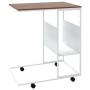 Mesa auxiliar con ruedas contrachapado blanco 55x36x63,5 cm de vidaXL, Mesas de centro - Ref: Foro24-343110, Precio: 40,39 €,...