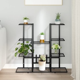 Soporte para flores de hierro negro 94,5x25x89 cm de vidaXL, Soportes para macetas - Ref: Foro24-343119, Precio: 65,23 €, Des...