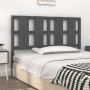 Cabecero de cama madera maciza de pino gris 125,5x4x100 cm de vidaXL, Cabeceros y pies de cama - Ref: Foro24-817982, Precio: ...
