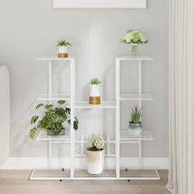 Soporte para flores de hierro blanco 94,5x25x89 cm de vidaXL, Soportes para macetas - Ref: Foro24-343120, Precio: 58,48 €, De...