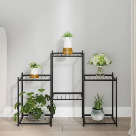 Soporte para flores de hierro negro 83x25x60 cm de vidaXL, Soportes para macetas - Ref: Foro24-343125, Precio: 41,67 €, Descu...